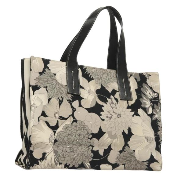 BURBERRY Tote Bag Canvas Black Silver Auth 135811 - Picture 1 of 16